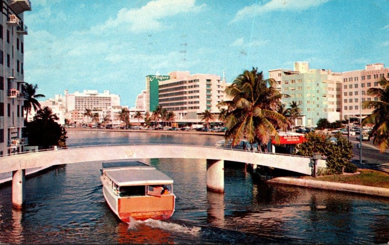 Florida Miami Beach Sightseeing Boat On Indian Creek 1960