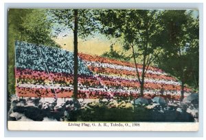 c1910s The Living Flag G.A.R Encampment, Toledo OH. Postcard F117E