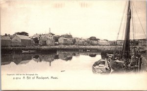 Vtg A Bit of Rockport Massachusetts MA 1905 Town View Harbor Rotograph Postcard