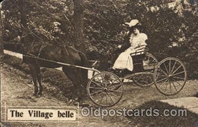 The Village Belle Animal Drawn 1910 paper chip left top corner, internal crea...