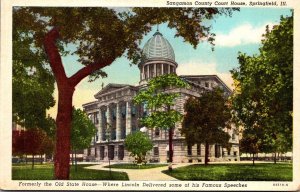 Illinois Springfield Sangamon County Court House Curteich