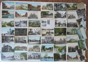 MASSACHUSETTS lot of 48 MA ANTIQUE POSTCARDS