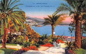 Echappee sur la Mer vers Roquebrune Monaco Postcard
