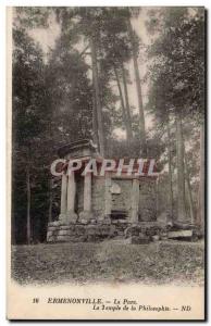 Old Postcard Ermenonville (Oise) The Pare Hall of Philosophy ND