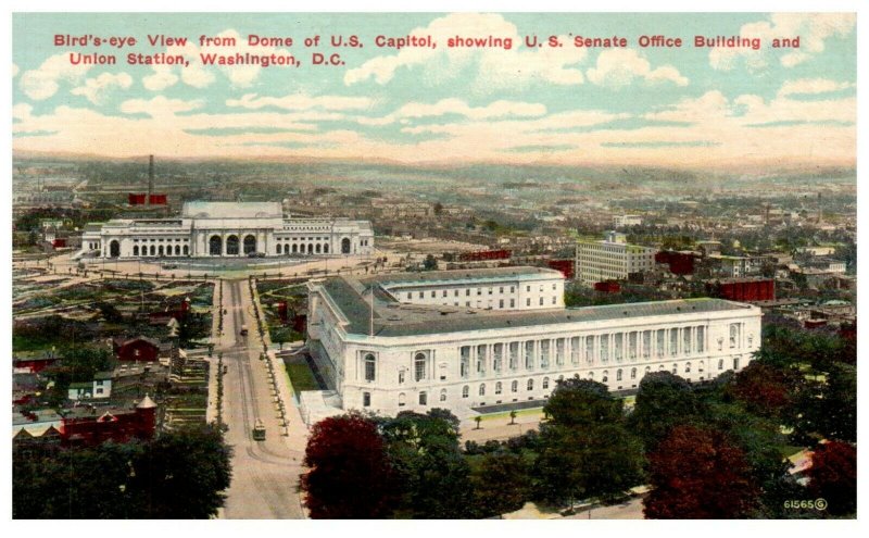 1910's Senate Office Building & Union Station Ariel View Washington DC PC2027