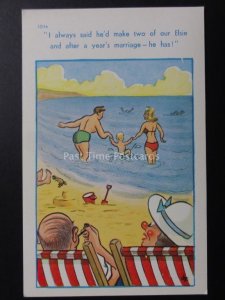 Comic Postcard Family / Seaside Theme I ALWAYS SAID HE'D MAKE TWO OF OUR ELSIE!