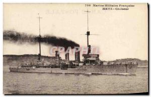 Old Postcard Boat Cruiser Metz