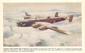 Handley Page Halifax Mk. II Series I Bomber British Royal Air Force Postcard
