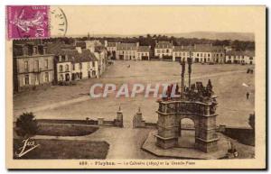 Pleyben Old Postcard Calvary and the main square