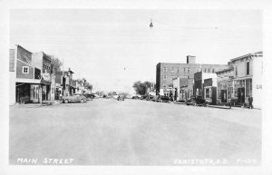 Canistota South Dakota Main Street Real Photo Vintage Postcard AA12962