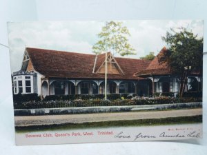 Savanna Club Queens Park West Trinidad Vintage Postcard 1908