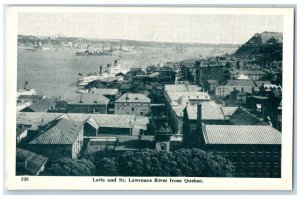 c1940's Levis and St. Lawrence River from Quebec Canada Vintage Postcard