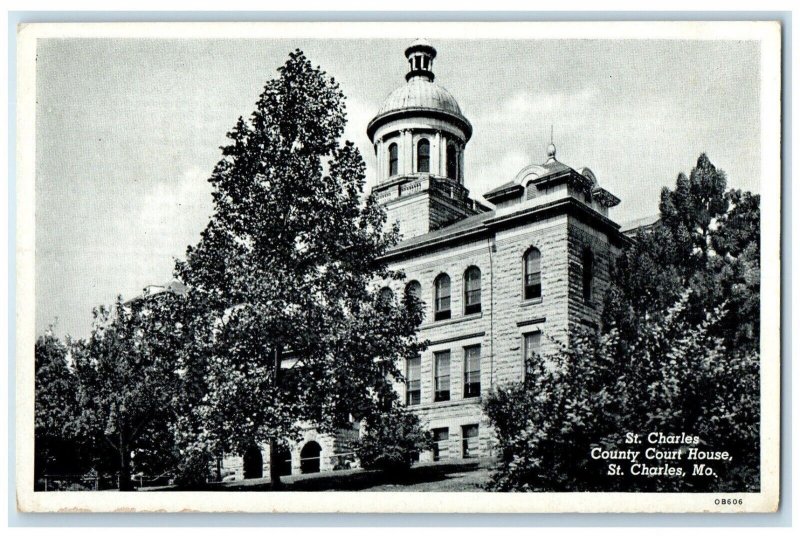 c1940 St. Charles County Court House Exterior St. Charles Missouri MO Postcard