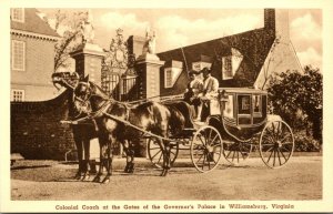 Virginia Williamsburg Colonial Coach At Gets Of Governor's Palace Albertype