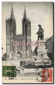 Postcard Old Statue Tourville Coutances