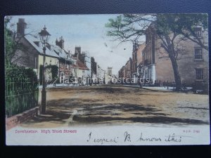 Dorset DORCHESTER High Street West BUILDERS ON ROOF c1905 Postcard by M.J.R 5193