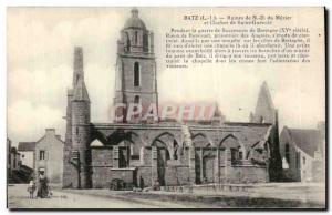 Old Postcard Batz Ruins of Our Lady of Mulberry and steeple of Saint Guenole