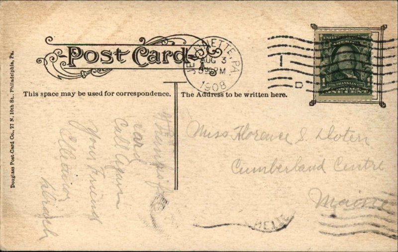 Jeanette PA Defunct Oakford Amusement Park Dancing Hall c1908 Postcard