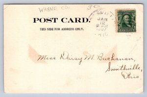 J87/ Orrville Ohio Postcard c1910 Union Railroad Depot Cannon 1423