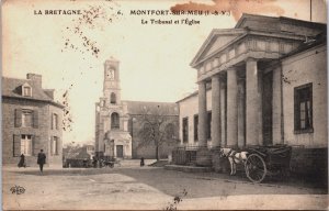 France La Bretagne Montfort-sur-Meu Vintage Postcard C066