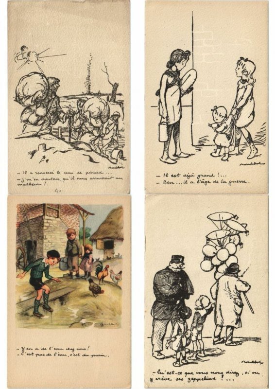 POULBOT Artist Signed ALL DIFFERENT 124 Vintage Postcards (L2945)
