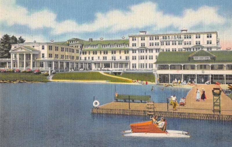 Saranac Lake New York Saranac Inn Boat Dock Vintage Postcard JB626241