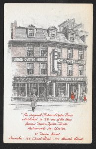 Drawing of Historical Oyster House Boston MA Unused c1920s