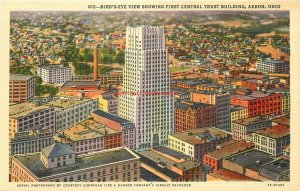 OH, Akron, Ohio, Bird's Eye View, First Central Trust Building, Curteich 