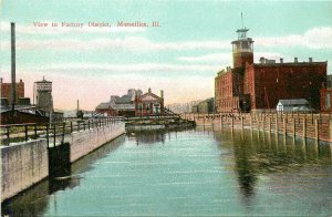 Vintage Postcard; View in Factory District, Marseilles IL LaSalle Co Wheelock