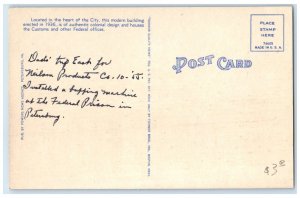 c1940 US Post Office Exterior Building Petersburg Virginia VA Vintage Postcard