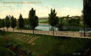 NY - Amsterdam. Mohawk River by Depot