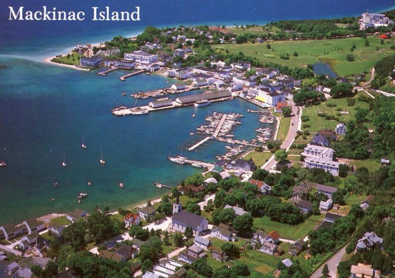 MI - Mackinac Island. Aerial View