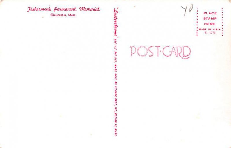 Fishermen's Permanent Memorial Gloucester, Massachusetts MA  