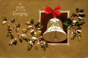 Christmas With Gold Bell and Holly
