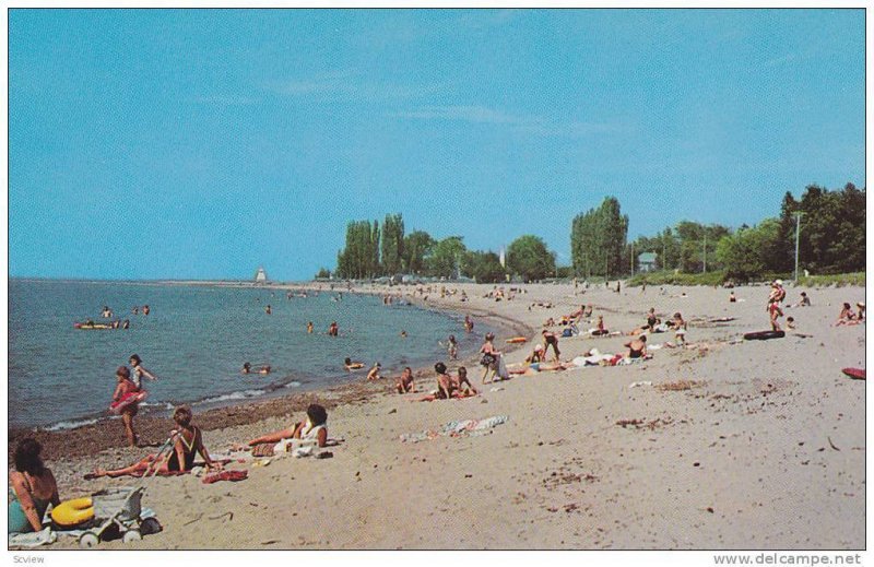 White Sandy Beach By The Laughing Blue Waters Of Lake Huron, Southampton, Ont...