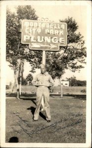 Black Americana Military Serviceman Montebello CA? City Park Sign RPPC