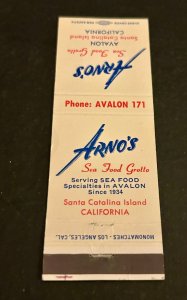 Matchbook Cover Arno's Sea Food Grotto Santa Catalina Island, California MB181