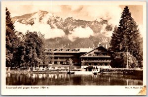 Riessersee Hotel Gegen Kramer Garmisch-Partenkirchen Germany Real Photo Postcard