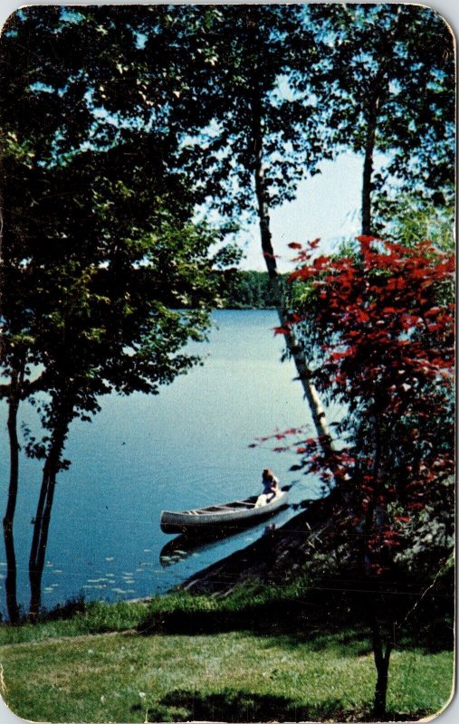 Can-You Indians Birchbark Canoes Postcard PM Oswego NY Cancel WOB Note Dexter 