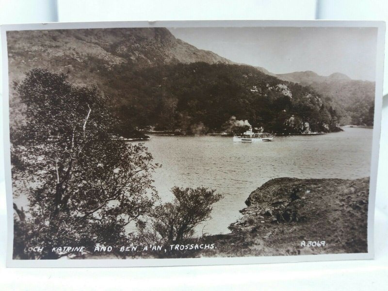 Antique Rp Postcard Loch Katrine and Ben A'An Stirling c1920s Rppc