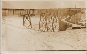 Nipawin Saskatchewan Bridge SK Sask Unused Real Photo Postcard E93