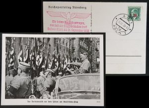 3RD THIRD REICH NSDAP ORIGINAL PROPAGANDA POSTCARD  NUREMBERG RALLY 1938