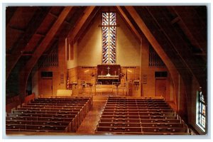 Interior View Peach Lutheran Church Oshkosh Wisconsin WI Vintage Postcard 