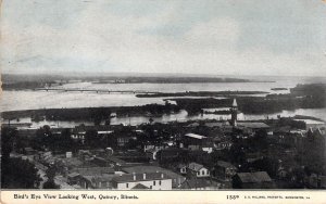 c.'11,  Bird's Eye, Looking West,  Quincy, IL, Msg, ,C.U.Williams, Old Post Card