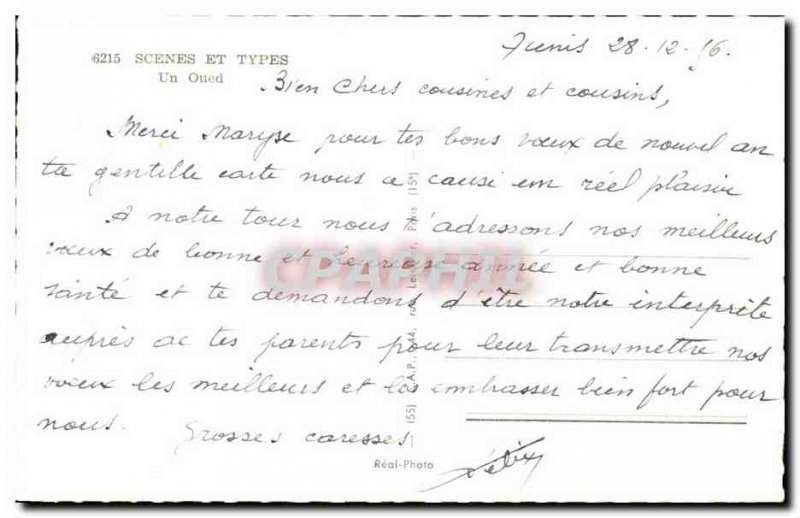 Old Postcard Scenes And Types A Oued Tunisia