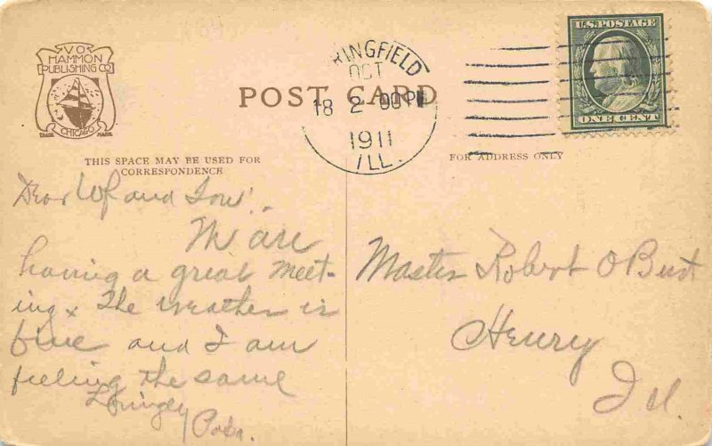 The Arsenal Springfield Illinois 1911 postcard