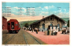 Postcard PA Lock Haven - Pennsylvania Railroad Station