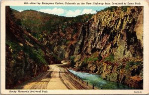 Entering Thompson Canon Rocky Mountain National Park Postcard PC169