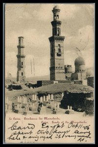 Egypt  1905 Vintage UPU Cemetary Post Card mailed to Dubuque Iowa