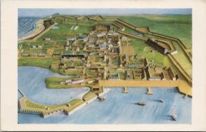 Fortress of Louisbourg National Park NS Model of Town Aerial Postcard G32